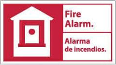 NMC - Fire Alarm, Rigid Plastic Fire Sign - 18" Wide x 10" High, English/Spanish - Industrial Tool & Supply