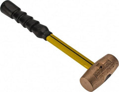 No-Mar - 3 Lb Head 1-1/2" Face Brass Hammer - Fiberglass Handle - Industrial Tool & Supply