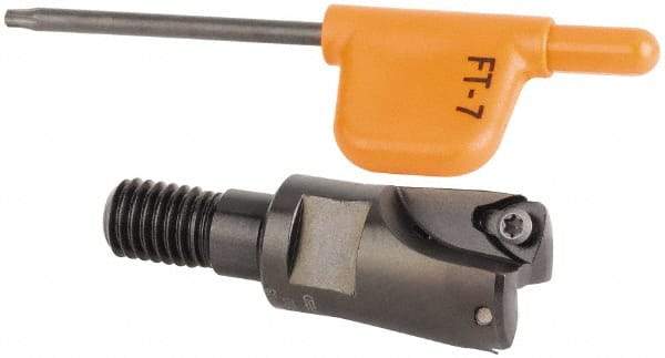 Kennametal - 16mm Cut Diam, 0.033" Max Depth, M8 Modular Connection Indexable High-Feed Helical End Mill - Screw Holding Method, WP..0302.. Insert, Through Coolant - Industrial Tool & Supply