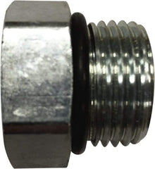 Parker - 1/2 Male Thread, Stainless Steel Industrial Pipe Hex Head Plug - Male SAE-ORB, 7,200 psi - Industrial Tool & Supply