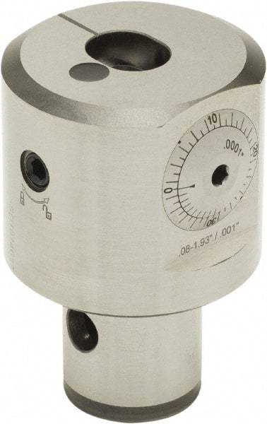 Parlec - 64mm Body Diam, Manual Single Cutter Boring Head - 2mm to 48mm Bore Diam, 5/8" Bar Hole Diam - Exact Industrial Supply