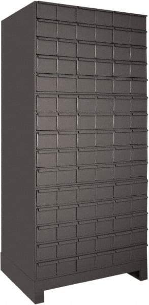 Durham - 90 Drawer, Small Parts Steel Storage Cabinet - 14" Deep x 35" Wide x 63" High - Industrial Tool & Supply