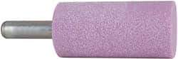 Grier Abrasives - 1-1/2" Head Diam x 3" Thickness, W241, Cylinder End, Aluminum Oxide Mounted Point - Pink, Medium Grade, 60 Grit, 18,000 RPM - Industrial Tool & Supply