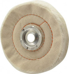 Dico - 4" Diam x 3/4" Thick Unmounted Buffing Wheel - Cushion Sewn, 1/2" Arbor Hole, Medium Density - Industrial Tool & Supply