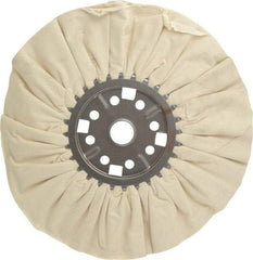 Divine Brothers - 14" Diam x 1/2" Thick Unmounted Buffing Wheel - Ventilated Bias Cut, 1-1/4" Arbor Hole - Industrial Tool & Supply