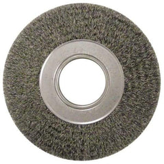 Anderson - 7" OD, 2" Arbor Hole, Crimped Steel Wheel Brush - 1-3/4" Face Width, 1-5/8" Trim Length, 0.0118" Filament Diam, 6,000 RPM - Industrial Tool & Supply