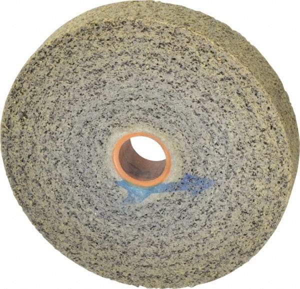 Made in USA - 6" Diam, 1" Face Width, 1" Center Hole, Medium Grade, Silicon Carbide Deburring Wheel - Convolute, Medium Density 7 Grade, 4,500 RPM - Industrial Tool & Supply