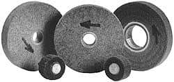 Made in USA - 6" Diam, 2" Face Width, 1" Center Hole, Fine Grade, Aluminum Oxide Deburring Wheel - Convolute, Medium Density 7 Grade, 4,500 RPM - Industrial Tool & Supply