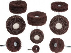 Superior Abrasives - 4 Piece Stem Mounted Wheel Kit - 120, 180 & 320 Grit, Fine, Very Fine & Extra Fine Grade, Mounted on 1/4" Shank - Industrial Tool & Supply