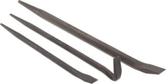 Mayhew - 3 Piece Line-Up & Rolling Head Pry Bar Set - Includes 14, 16 & 20" Lengths - Industrial Tool & Supply