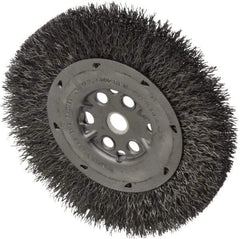 Anderson - 6" OD, 5/8" Arbor Hole, Crimped Steel Wheel Brush - 3/4" Face Width, 1-1/8" Trim Length, 0.014" Filament Diam, 6,000 RPM - Industrial Tool & Supply