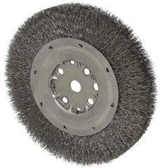 Anderson - 8" OD, 5/8" Arbor Hole, Crimped Steel Wheel Brush - 3/4" Face Width, 1-1/2" Trim Length, 0.0104" Filament Diam, 4,500 RPM - Industrial Tool & Supply