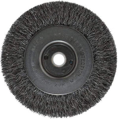 Anderson - 4" OD, 1/2" Arbor Hole, Crimped Steel Wheel Brush - 11/32" Face Width, 13/16" Trim Length, 0.0118" Filament Diam, 6,000 RPM - Industrial Tool & Supply
