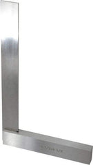 Value Collection - 10-1/2" Blade Length, 6-3/8" Base Length Steel Square - 0.0004" Accuracy, Beveled Edge - Industrial Tool & Supply