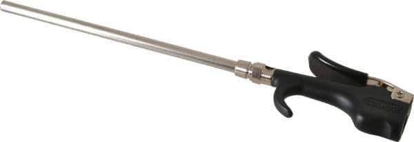 Coilhose Pneumatics - Safety Extension Tube Thumb Lever Blow Gun - 1/4 NPT, 8" Tube Length, Zinc - Industrial Tool & Supply