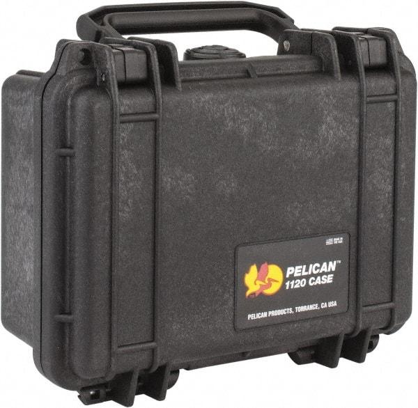 Pelican Products, Inc. - 6-49/64" Wide x 3-7/8" High, Clamshell Hard Case - Black, Structural Resin - Industrial Tool & Supply