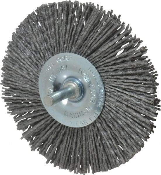 Dico - 4" OD, Crimped Nylon Wheel Brush - 3/8" Face Width - Industrial Tool & Supply