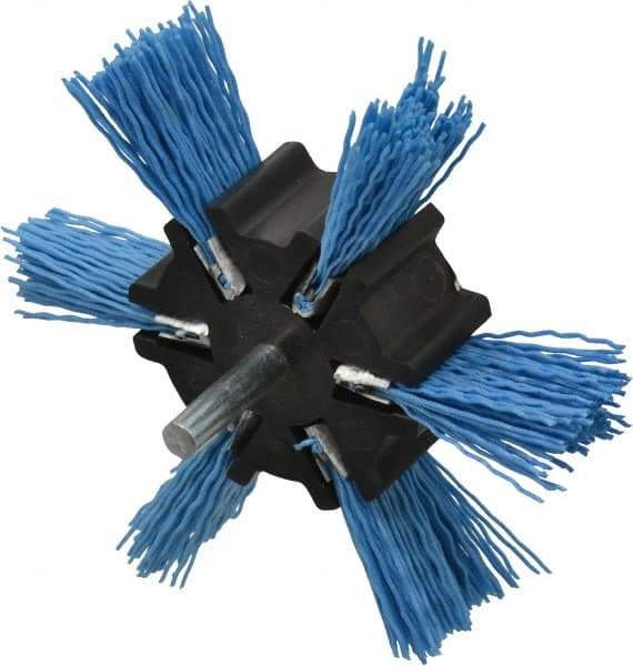 Dico - 4" OD, 1/4" Shank Diam, Nylon Wheel Brush - 1/4" Shank, 240 Grit - Industrial Tool & Supply