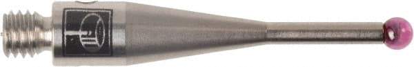 Renishaw - 0.0787 Inch Ball Diameter, Stainless Steel Stem, M3 Thread, Ruby Point Ball Tip CMM Stylus - 0.378 Inch Working Length, 0.05 Inch Stem Diameter, 0.8268 Inch Overall Length - Industrial Tool & Supply