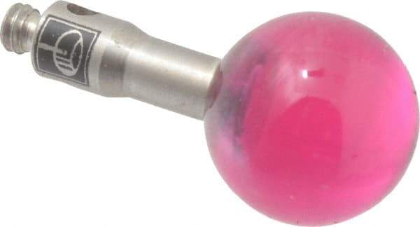 Renishaw - 0.315 Inch Ball Diameter, Stainless Steel Stem, M2 Thread, Ruby Point Ball Tip CMM Stylus - 0.4331 Inch Working Length, 0.0984 Inch Stem Diameter, 0.3937 Inch Overall Length - Industrial Tool & Supply