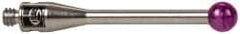 Renishaw - 0.1181 Inch Ball Diameter, Stainless Steel Stem, M2 Thread, Ruby Point Ball Tip CMM Stylus - 0.6693 Inch Working Length, 0.0591 Inch Stem Diameter, 0.7874 Inch Overall Length - Industrial Tool & Supply