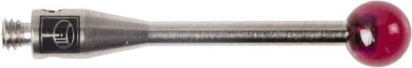 Renishaw - 0.1575 Inch Ball Diameter, Stainless Steel Stem, M2 Thread, Ruby Point Ball Tip CMM Stylus - 0.7874 Inch Working Length, 0.0591 Inch Stem Diameter, 0.7874 Inch Overall Length - Industrial Tool & Supply