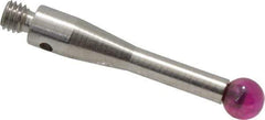Renishaw - 0.1575 Inch Ball Diameter, Stainless Steel Stem, M3 Thread, Ruby Point Ball Tip CMM Stylus - 0.6772 Inch Working Length, 0.0984 Inch Stem Diameter, 0.8268 Inch Overall Length - Industrial Tool & Supply