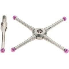 Renishaw - 0.08 Inch Ball Diameter, Stainless Steel Stem, M2 Thread, Ruby Point Ball Tip CMM Stylus - 0.4724 Inch Working Length, 0.05 Inch Stem Diameter, 19.2 mm Overall Length - Industrial Tool & Supply