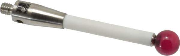 Renishaw - 0.315 Inch Ball Diameter, Ceramic Stem, M4 Thread, Ruby Point Ball Tip CMM Stylus - 1.9685 Inch Working Length, 0.1772 Inch Stem Diameter, 1.9685 Inch Overall Length - Industrial Tool & Supply