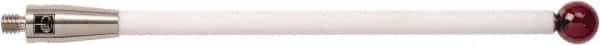 Renishaw - 0.315 Inch Ball Diameter, Ceramic Stem, M4 Thread, Ruby Point Ball Tip CMM Stylus - 3-15/16 Inch Working Length, 0.1772 Inch Stem Diameter, 3-15/16 Inch Overall Length - Industrial Tool & Supply