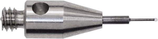 Renishaw - 0.0118 Inch Ball Diameter, Carbide Stem, M2 Thread, Ruby Point Ball Tip CMM Stylus - 0.0787 Inch Working Length, 0.01 Inch Stem Diameter, 0.3937 Inch Overall Length - Industrial Tool & Supply