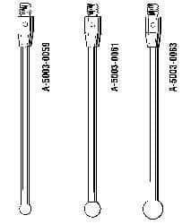 Renishaw - 10 mm Ball Diameter, Carbide Stem, M5 Thread, Ruby Point Ball Tip CMM Stylus - 105 mm Working Length, 6 mm Stem Diameter, 118 mm Overall Length - Industrial Tool & Supply