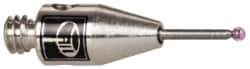 Renishaw - 0.0276 Inch Ball Diameter, Carbide Stem, M2 Thread, Ruby Point Ball Tip CMM Stylus - 0.1575 Inch Working Length, 0.0197 Inch Stem Diameter, 0.3937 Inch Overall Length - Industrial Tool & Supply