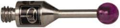 Renishaw - 0.0984 Inch Ball Diameter, Stainless Steel Stem, M2 Thread, Ruby Point Ball Tip CMM Stylus - 0.2559 Inch Working Length, 0.0394 Inch Stem Diameter, 0.3937 Inch Overall Length - Industrial Tool & Supply