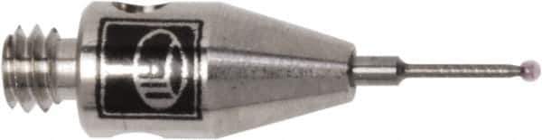 Renishaw - 0.0197 Inch Ball Diameter, Carbide Stem, M2 Thread, Ruby Point Ball Tip CMM Stylus - 0.1181 Inch Working Length, 0.02 Inch Stem Diameter, 0.3937 Inch Overall Length - Industrial Tool & Supply
