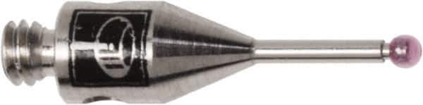 Renishaw - 0.0394 Inch Ball Diameter, Stainless Steel Stem, M2 Thread, Ruby Point Ball Tip CMM Stylus - 0.1772 Inch Working Length, 0.028 Inch Stem Diameter, 0.3937 Inch Overall Length - Industrial Tool & Supply