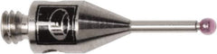 Renishaw - 0.0394 Inch Ball Diameter, Stainless Steel Stem, M2 Thread, Ruby Point Ball Tip CMM Stylus - 0.1772 Inch Working Length, 0.028 Inch Stem Diameter, 0.3937 Inch Overall Length - Industrial Tool & Supply
