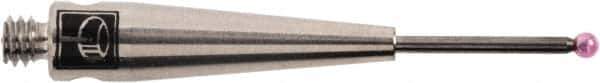 Renishaw - 0.0394 Inch Ball Diameter, Carbide Stem, M2 Thread, Ruby Point Ball Tip CMM Stylus - 0.2756 Inch Working Length, 0.028 Inch Stem Diameter, 0.7874 Inch Overall Length - Industrial Tool & Supply