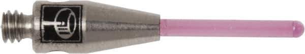 Renishaw - 0.0394 Inch Ball Diameter, Stainless Steel Stem, M2 Thread, Ruby Point Ball Tip CMM Stylus - 0.315 Inch Working Length, 0.5906 Inch Overall Length - Industrial Tool & Supply