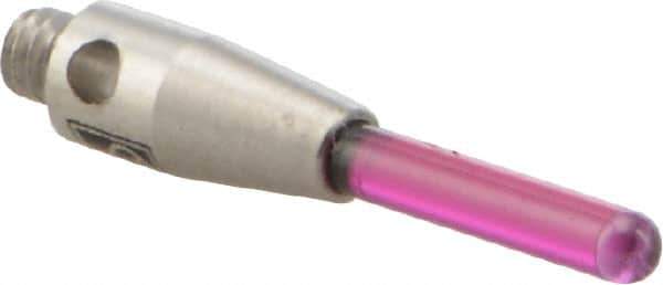 Renishaw - 0.06 Inch Ball Diameter, Stainless Steel Stem, M2 Thread, Ruby Point Ball Tip CMM Stylus - 0.315 Inch Working Length, 0.5906 Inch Overall Length - Industrial Tool & Supply