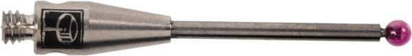 Renishaw - 0.0591 Inch Ball Diameter, Carbide Stem, M2 Thread, Ruby Point Ball Tip CMM Stylus - 1/2 Inch Working Length, 0.0394 Inch Stem Diameter, 0.7874 Inch Overall Length - Industrial Tool & Supply
