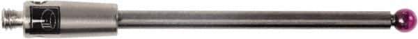Renishaw - 0.0787 Inch Ball Diameter, Carbide Stem, M2 Thread, Ruby Point Ball Tip CMM Stylus - 0.8858 Inch Working Length, 0.0591 Inch Stem Diameter, 1.1811 Inch Overall Length - Industrial Tool & Supply