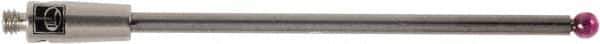 Renishaw - 0.0787 Inch Ball Diameter, Carbide Stem, M2 Thread, Ruby Point Ball Tip CMM Stylus - 1.2795 Inch Working Length, 0.0591 Inch Stem Diameter, 1.5748 Inch Overall Length - Industrial Tool & Supply