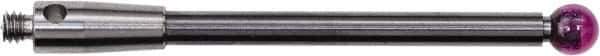 Renishaw - 0.1181 Inch Ball Diameter, Carbide Stem, M2 Thread, Ruby Point Ball Tip CMM Stylus - 1-1/16 Inch Working Length, 0.0787 Inch Stem Diameter, 1.1811 Inch Overall Length - Industrial Tool & Supply