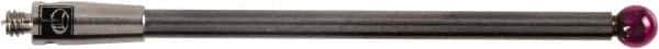 Renishaw - 0.1181 Inch Ball Diameter, Carbide Stem, M2 Thread, Ruby Point Ball Tip CMM Stylus - 1.4567 Inch Working Length, 0.0787 Inch Stem Diameter, 1.5748 Inch Overall Length - Industrial Tool & Supply