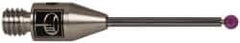 Renishaw - 0.0591 Inch Ball Diameter, Carbide Stem, M3 Thread, Ruby Point Ball Tip CMM Stylus - 1/2 Inch Working Length, 0.0394 Inch Stem Diameter, 0.7874 Inch Overall Length - Industrial Tool & Supply
