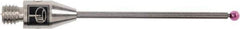Renishaw - 0.0591 Inch Ball Diameter, Carbide Stem, M3 Thread, Ruby Point Ball Tip CMM Stylus - 0.8858 Inch Working Length, 0.0394 Inch Stem Diameter, 0.7874 Inch Overall Length - Industrial Tool & Supply