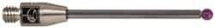 Renishaw - 0.0787 Inch Ball Diameter, Carbide Stem, M3 Thread, Ruby Point Ball Tip CMM Stylus - 0.8976 Inch Working Length, 0.0591 Inch Stem Diameter, 1.1811 Inch Overall Length - Industrial Tool & Supply