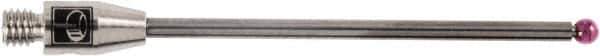 Renishaw - 0.0787 Inch Ball Diameter, Carbide Stem, M3 Thread, Ruby Point Ball Tip CMM Stylus - 1.2795 Inch Working Length, 0.0591 Inch Stem Diameter, 1.5748 Inch Overall Length - Industrial Tool & Supply