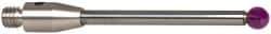 Renishaw - 0.0984 Inch Ball Diameter, Carbide Stem, M3 Thread, Ruby Point Ball Tip CMM Stylus - 1/2 Inch Working Length, 0.0787 Inch Stem Diameter, 0.7953 Inch Overall Length - Industrial Tool & Supply
